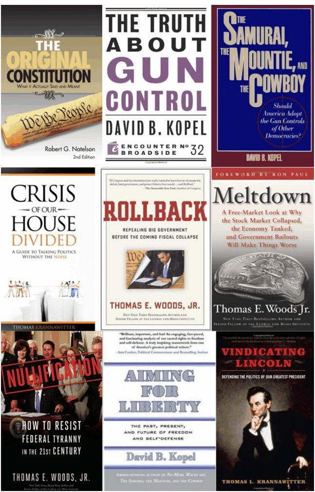This is an image of book covers, all of them written by our Constitution Week Speakers